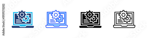 Develop Multi Style Icon Set Vector 