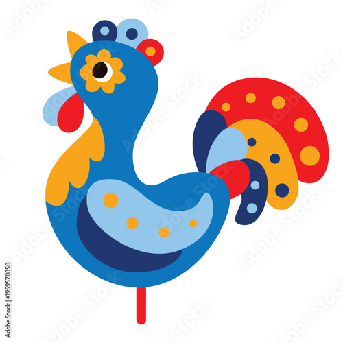 Drawing Of Russian Rooster Symbol