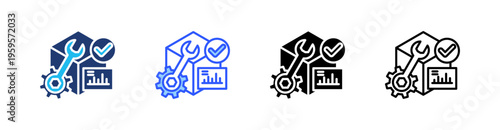 Predictive Maintenance Multi Style Icon Set Vector 