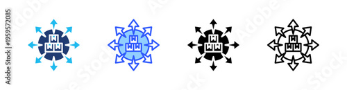 Supply Logistics Multi Style Icon Set Vector 