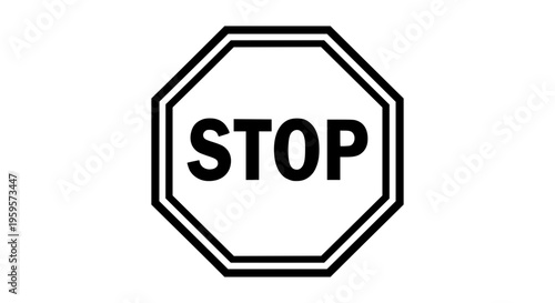 Stop sign octagon vector, traffic symbol for road safety and transportation regulations