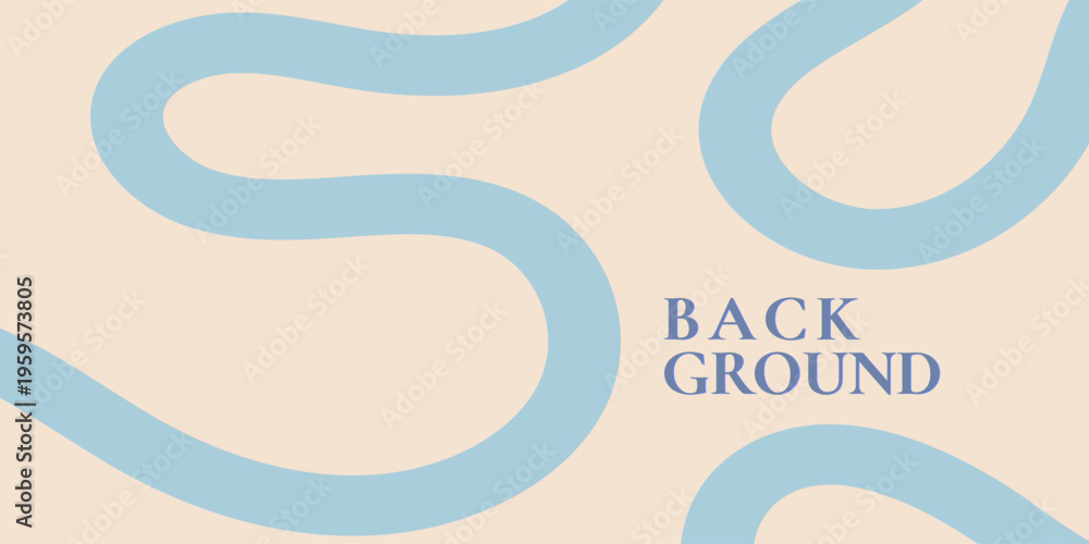 Obraz premium Abstract Light Blue Wavy Lines on Beige Background.