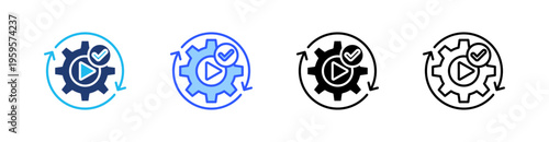 Automation Multi Style Icon Set Vector 