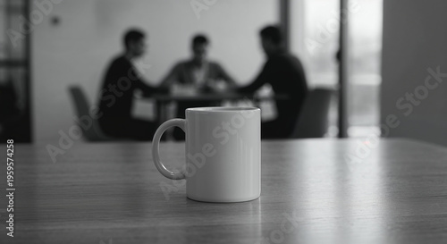 Wallpaper Mural Placeit - Coffee mug mockup on a wooden table. White color blank cup for hot beverage, blurred background. Advertise, branding template Torontodigital.ca
