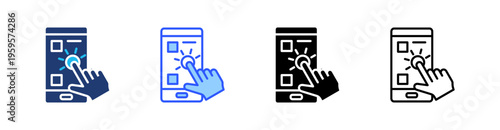 Usability Multi Style Icon Set Vector 