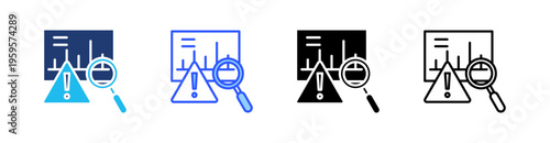 Risk Analysis Multi Style Icon Set Vector 