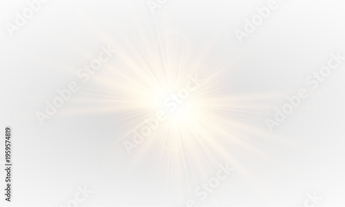 Bright sunlight overlay with glowing rays, soft halo, and warm glow.