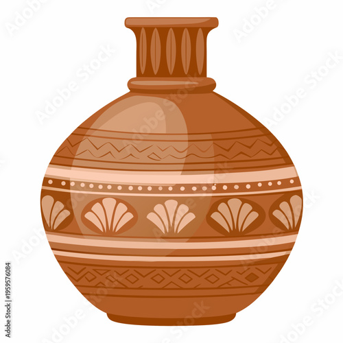 An ancient greek amphora vase with detailed decorative patterns