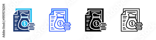 Capital Multi Style Icon Set Vector 
