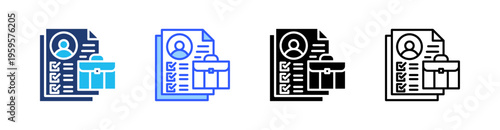 Portfolio Multi Style Icon Set Vector 