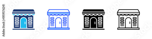 Market Multi Style Icon Set Vector 