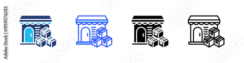 Stock Market Multi Style Icon Set Vector 