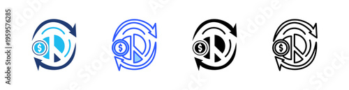 Shares Multi Style Icon Set Vector 