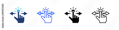 Spread Multi Style Icon Set Vector 