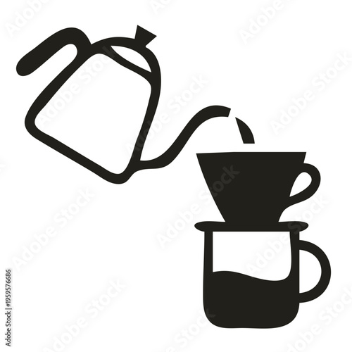 Manual Pour Over Coffee Brewing Icon