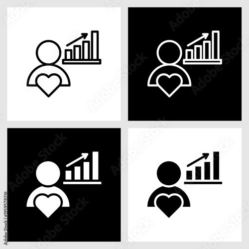 Customer Orientation Icon with Black and White Background