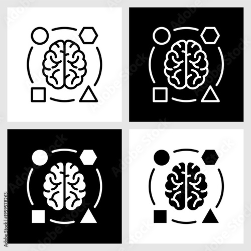 Adaptive Mindset Icon with Black and White Background