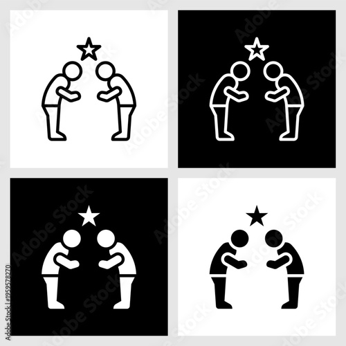 Respect Culture Icon with Black and White Background