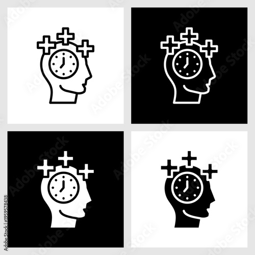 Proactive Attitude Icon with Black and White Background