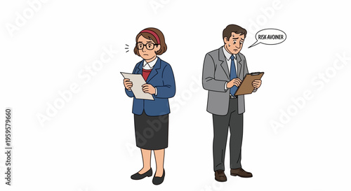 Business people discussing risk averse strategy