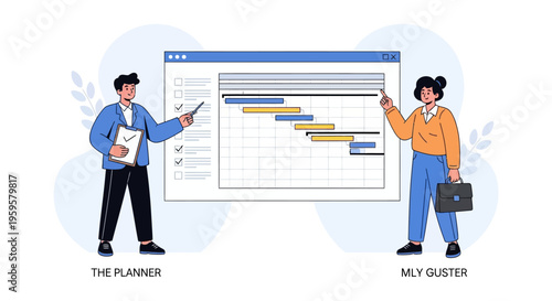 Business people planning and discussing project timeline