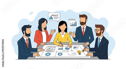 Business people discussing policy and strategy in a meeting