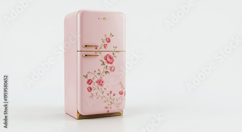 Wallpaper Mural Retro fridge isolated white background 3D rendering Torontodigital.ca