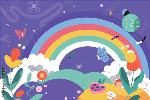 Vector illustration of children's entertainment and leisure lifestyle on Children's Day