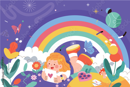 Vector illustration of children's entertainment and leisure lifestyle on Children's Day