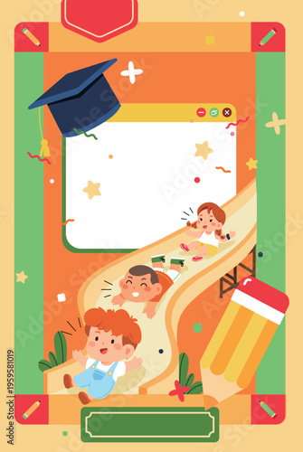 Vector illustration of children's entertainment and leisure lifestyle on Children's Day
