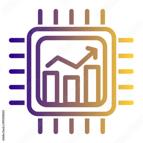 Digital Technology Automation icon from the Digital Business icon collection (Outline Gradient Style)