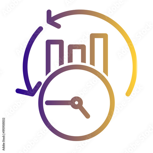 Instant Sync Data Tracking icon from the Digital Business icon collection (Outline Gradient Style)