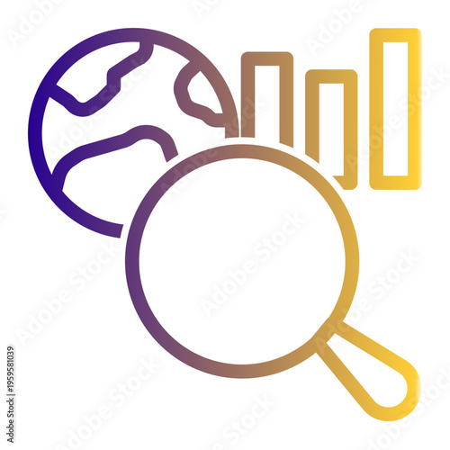 Search Engine Optimization Analysis icon from the Digital Business icon collection (Outline Gradient Style)