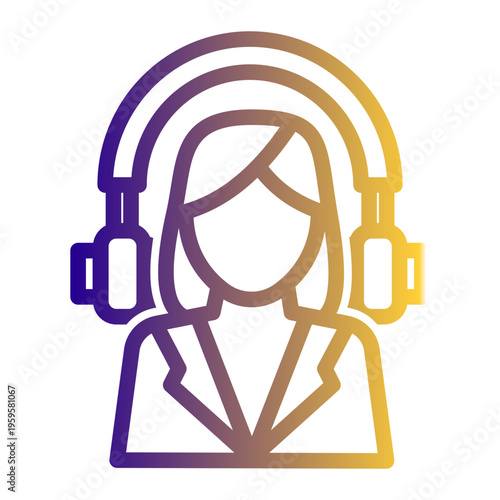 Customer Relationship Management Automation icon from the Digital Business icon collection (Outline Gradient Style)