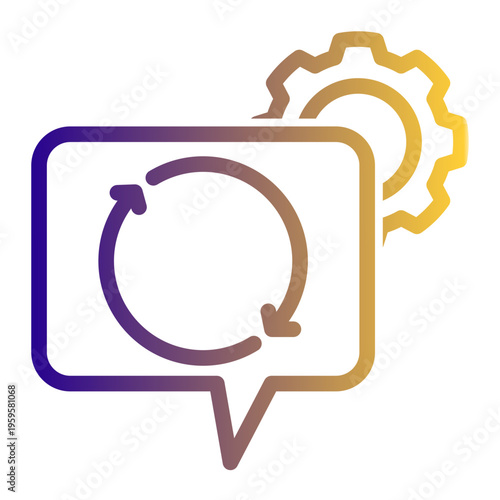 Auto Responder Automatic Message icon from the Digital Business icon collection (Outline Gradient Style)