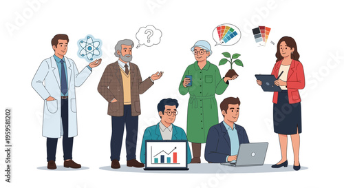 Diverse group of professionals collaborating and brainstorming ideas