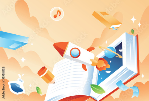 Vector illustration of children's entertainment and leisure lifestyle on Children's Day