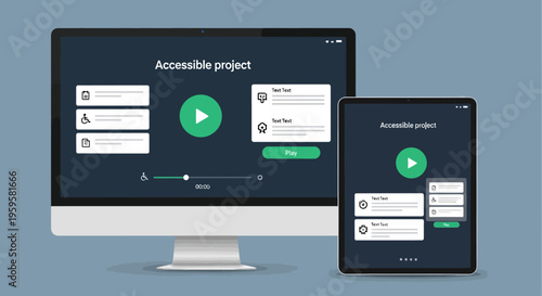 Accessible project on computer and mobile device screen