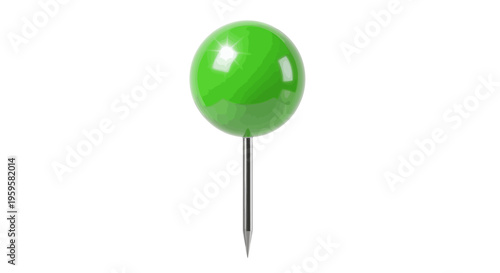 Bright Green Glossy Thumbtack for Office Boards and Creative Display - Securely Pin Notes and Reminders