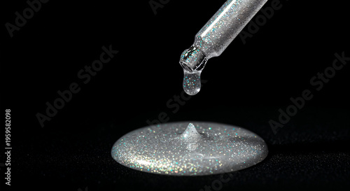 Wallpaper Mural A drop of cosmetic preparation falls from a pipette on a dark background . Perfect for showcasing your product. Front view. Torontodigital.ca