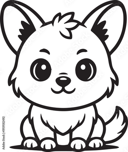 A charming illustration of a happy puppy, exuding an aura of friendliness and approachability. Capturing the pure joy and innocence of this adorable pet.