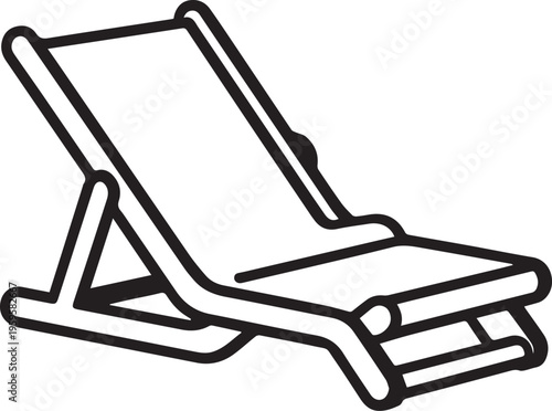 A minimalist illustration of a tranquil sun lounger, offering a visual representation of relaxation and leisurely pursuits.