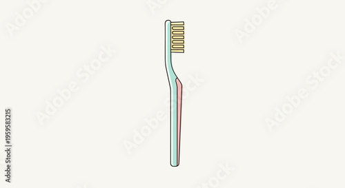 Toothbrush with bristles and handle.