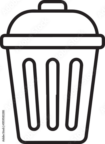 Simple and clear graphic of a trash can icon.