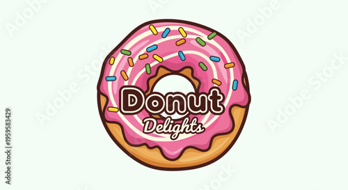 Donut with pink frosting and sprinkles.