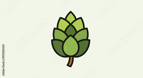 Green Artichoke Vegetable Illustration Closeup.