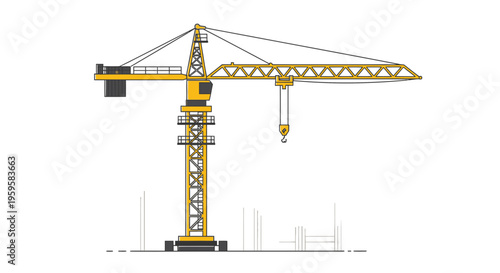 Tower Crane at Construction Site, Industrial Lifting Equipment