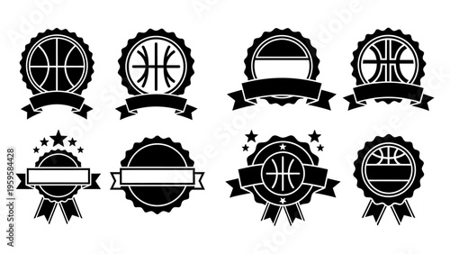 Basketball badge and emblem collection for sports tournament logo and team branding design