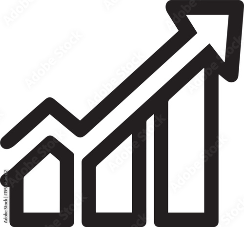 Graph chart showing upward trend and growing bar chart, the graph is a powerful visual representation of progress, growth, and the upward trajectory of goals.