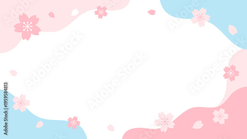 春のSALEやキャンペーン　ポップなバナー背景　16:9	